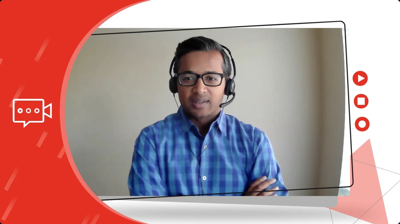 A customer recording a remote testimonial interview